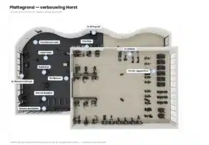 Plattegrond verbouwing Arendse health club Horst